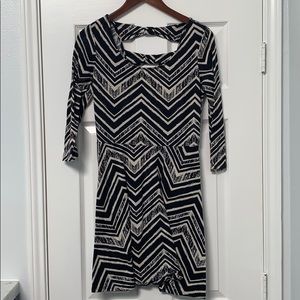 Black and white mid dress